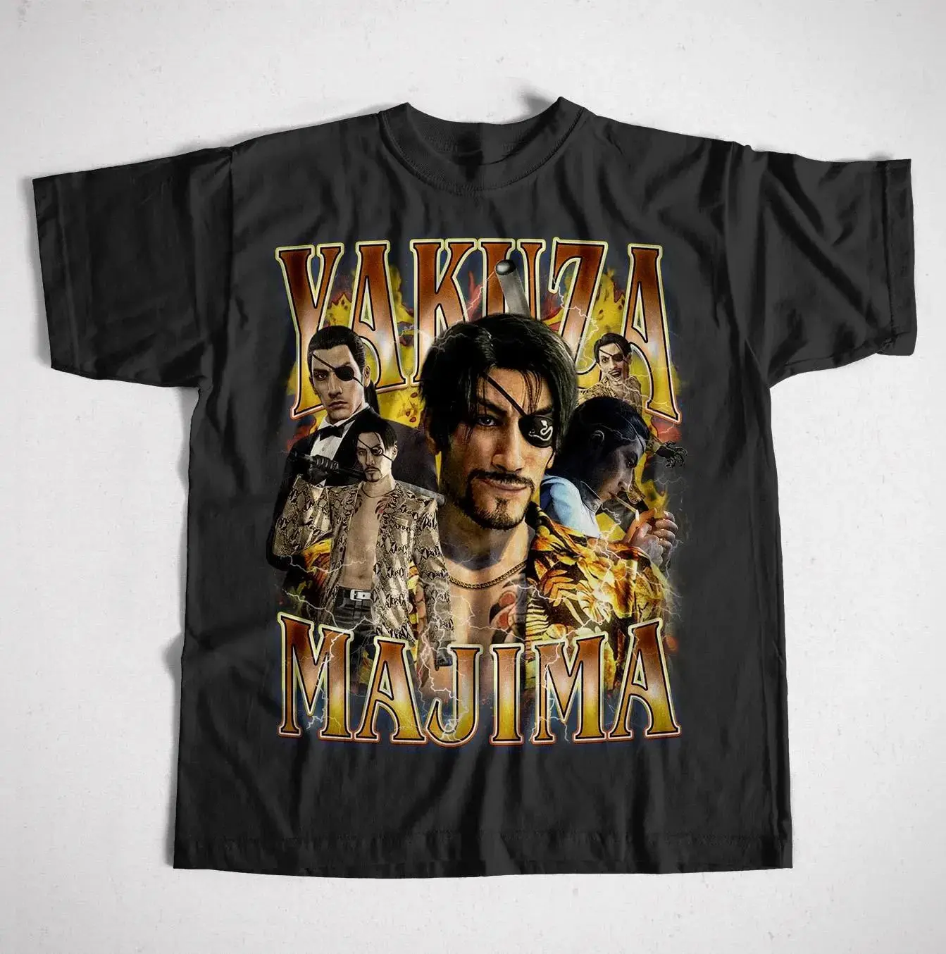 Esports Gaming Shirts - เสื้อยืดลายกราฟิกเกมญี่ปุ่นสไตล์วินเทจ KYakuza Majima Mad Dog of