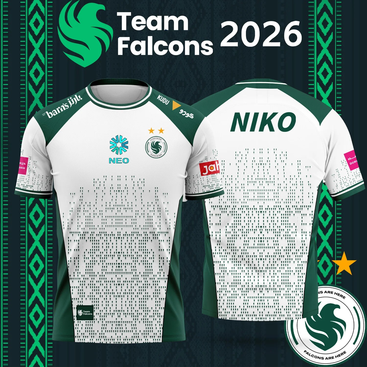 Esports Gaming Shirts - เสื้อทีมฟอลคอนส์ นิโก้ อีสปอร์ตส์ ลายพิกเซล รุ่น Family