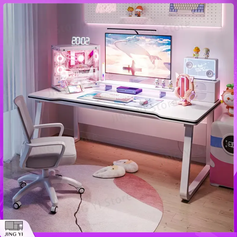 Esports Gaming School - โต๊ะเกมมิ่งอีสปอร์ต โต๊ะคอมพิวเตอร์สำหรับโฮมออฟฟิศ โต๊ะเขียนหนังสือ ปรับระดับความสูงได้ โต๊ะทำงานสีขาว โต๊ะทำงานในห้องแล็บ