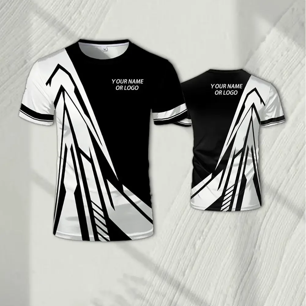 Esports Gaming Logos - เสื้อทีมอีสปอร์ตพิมพ์ลาย 3 มิติ พร้อมชื่อและโลโก้ทีม เสื้อคอกลมทันสมัยสำหรับเล่นเกม