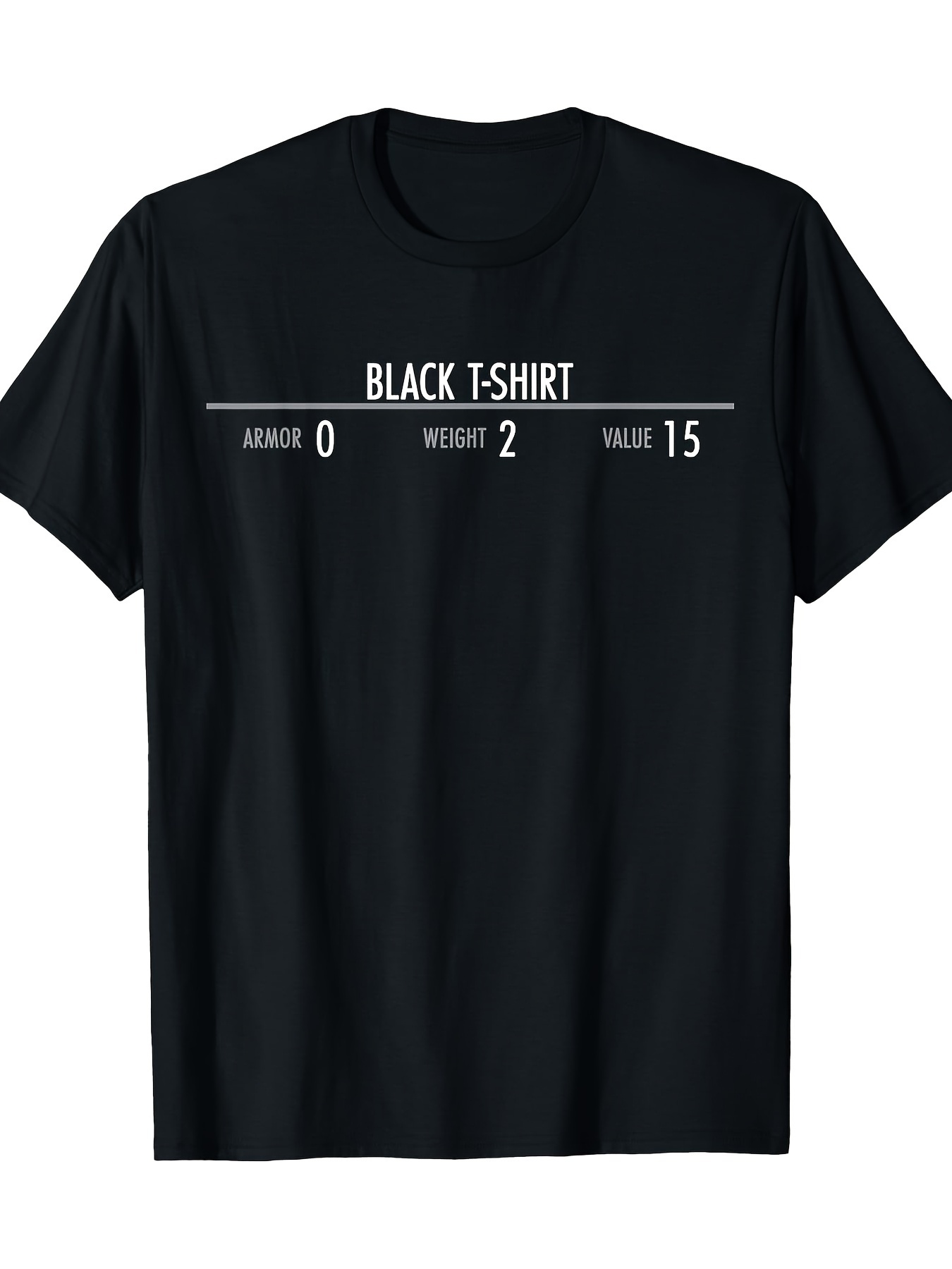 Esports Gaming Shirts - เสื้อยืดลายกราฟิกแสดงค่าพลังเกราะสกายริม ตลกๆ สำหรับเกม RPG ผู้เล่นบทบาทสมมติ เสื้อยืดพิมพ์ลายสำหรับผู้ชาย