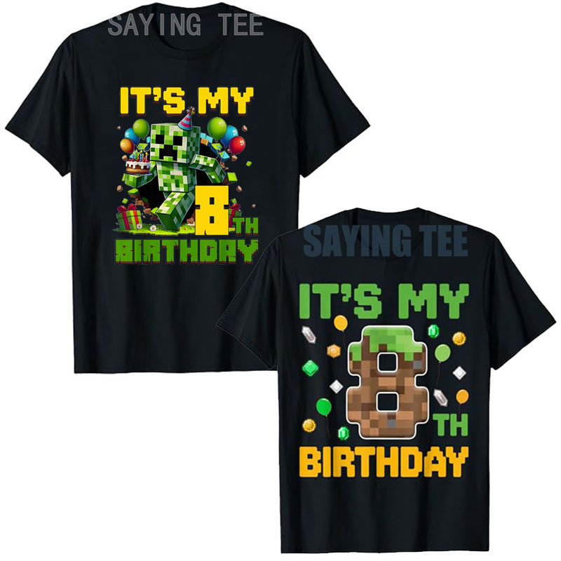 Esports Gaming Shirts - Birthday Boy It's My 8th Birthday