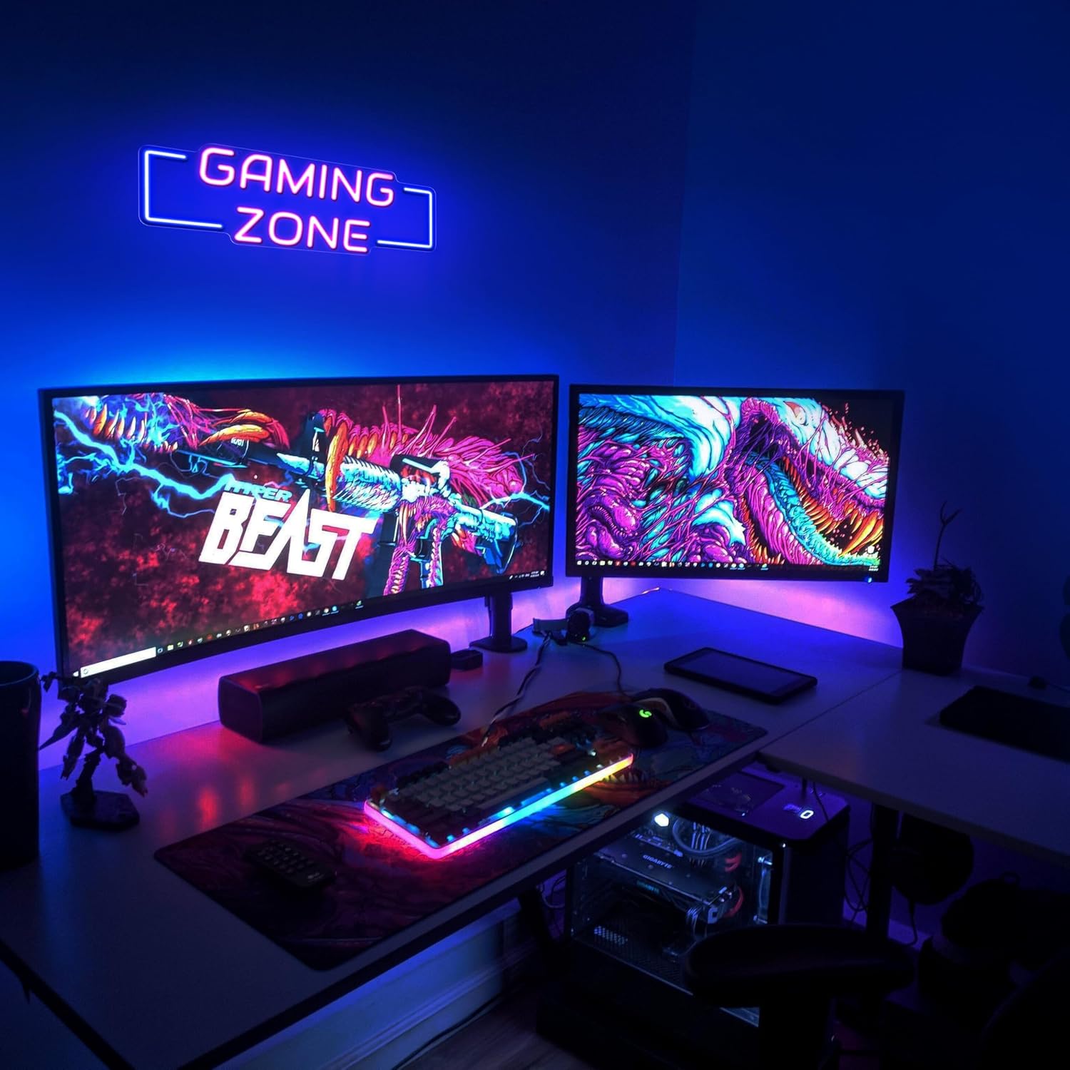 ป้ายไฟนีออนรูปโซนเกมส์ ไฟ LED  - Esports Gaming Zone บทวิจารณ์และราคา